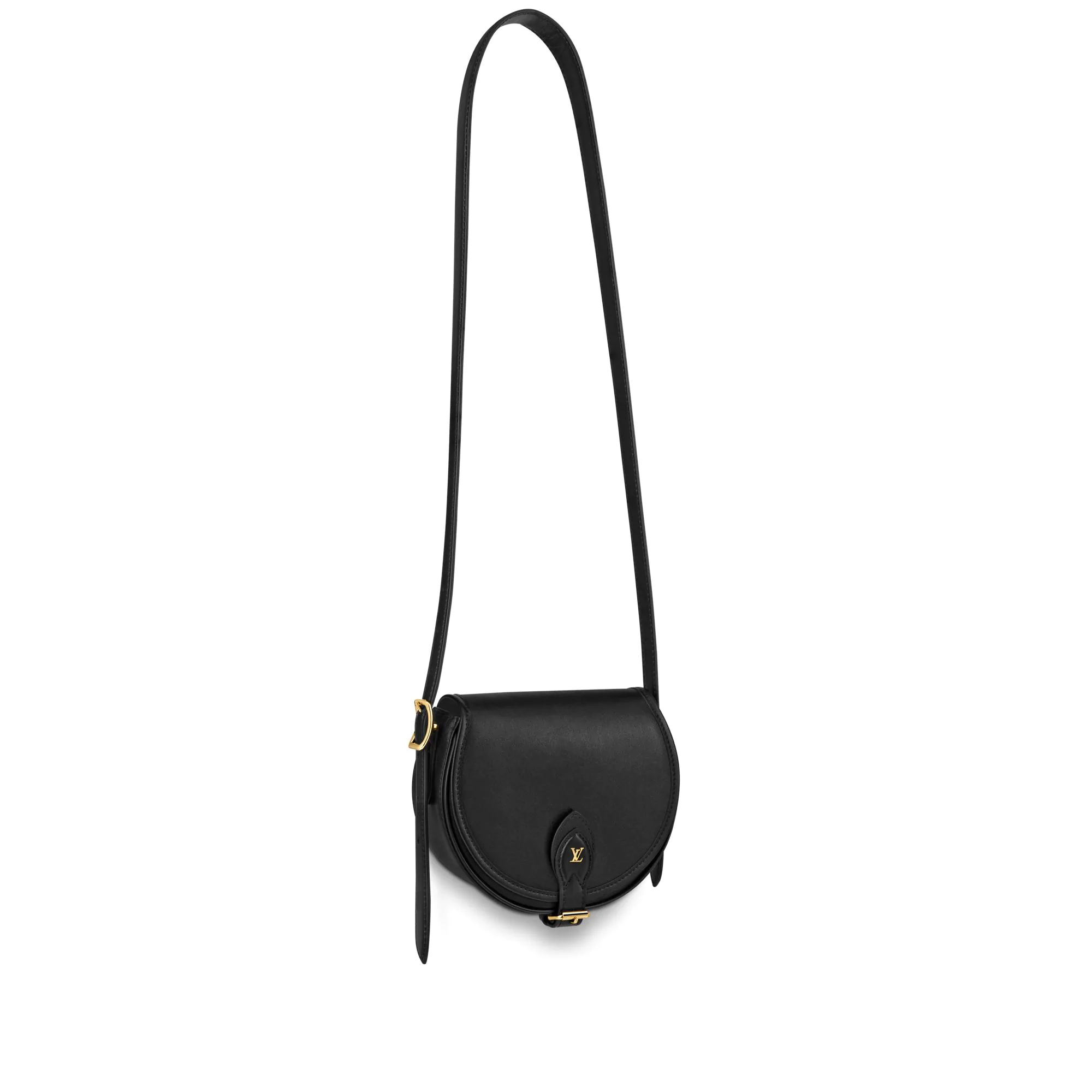 Louis Vuitton Tambourin Leather Round Shoulder Bag M55505 Black